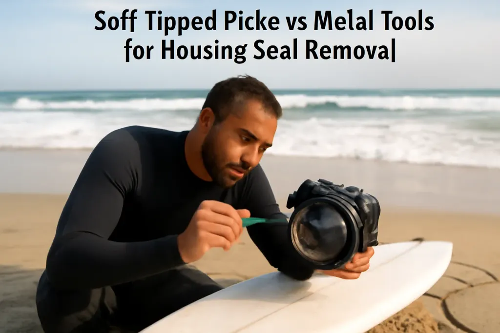 Photo illustrating soft-tipped pick vs metal tool seal removal